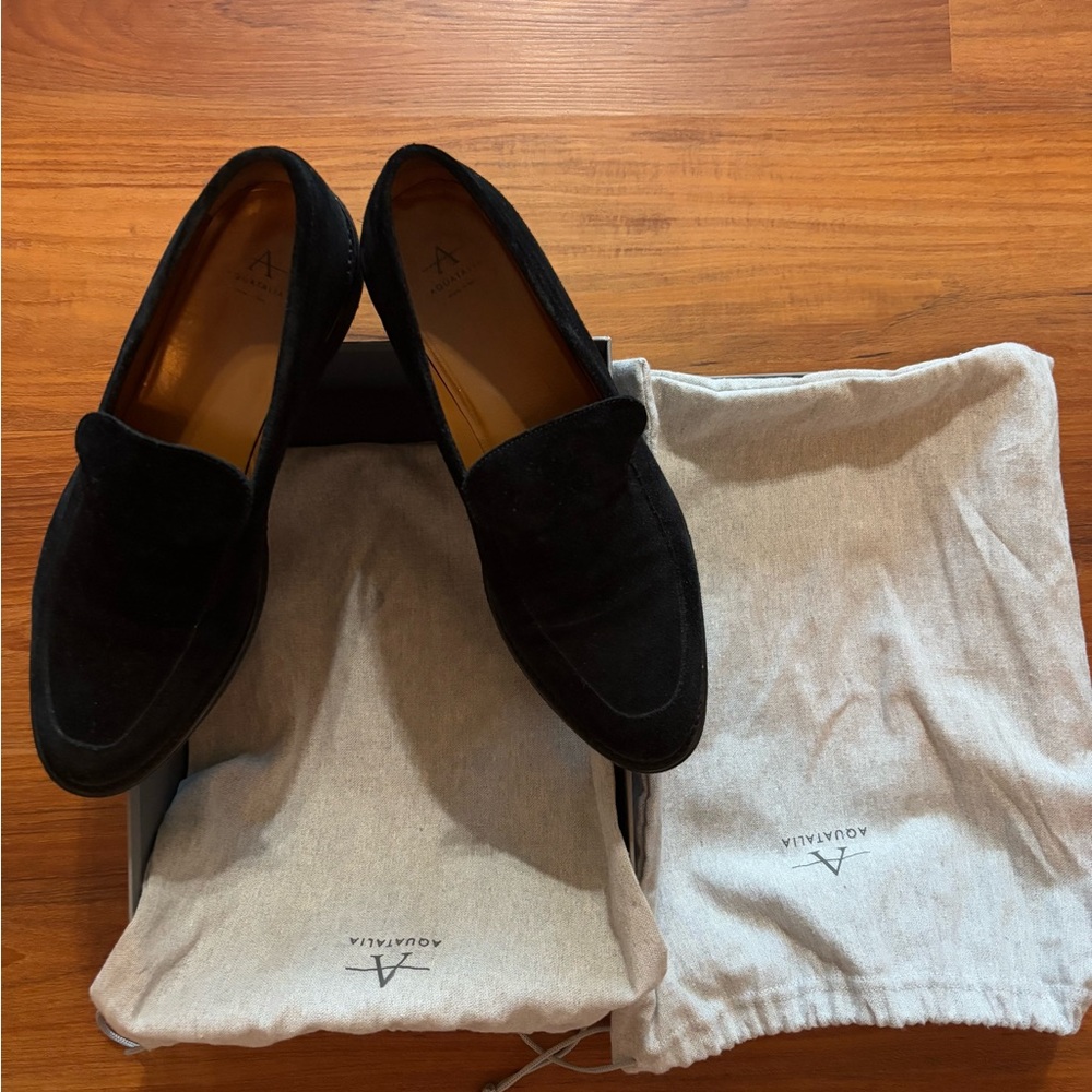 AQUATALIA Women’s Kelsey Suede Loafers 9.5M Black